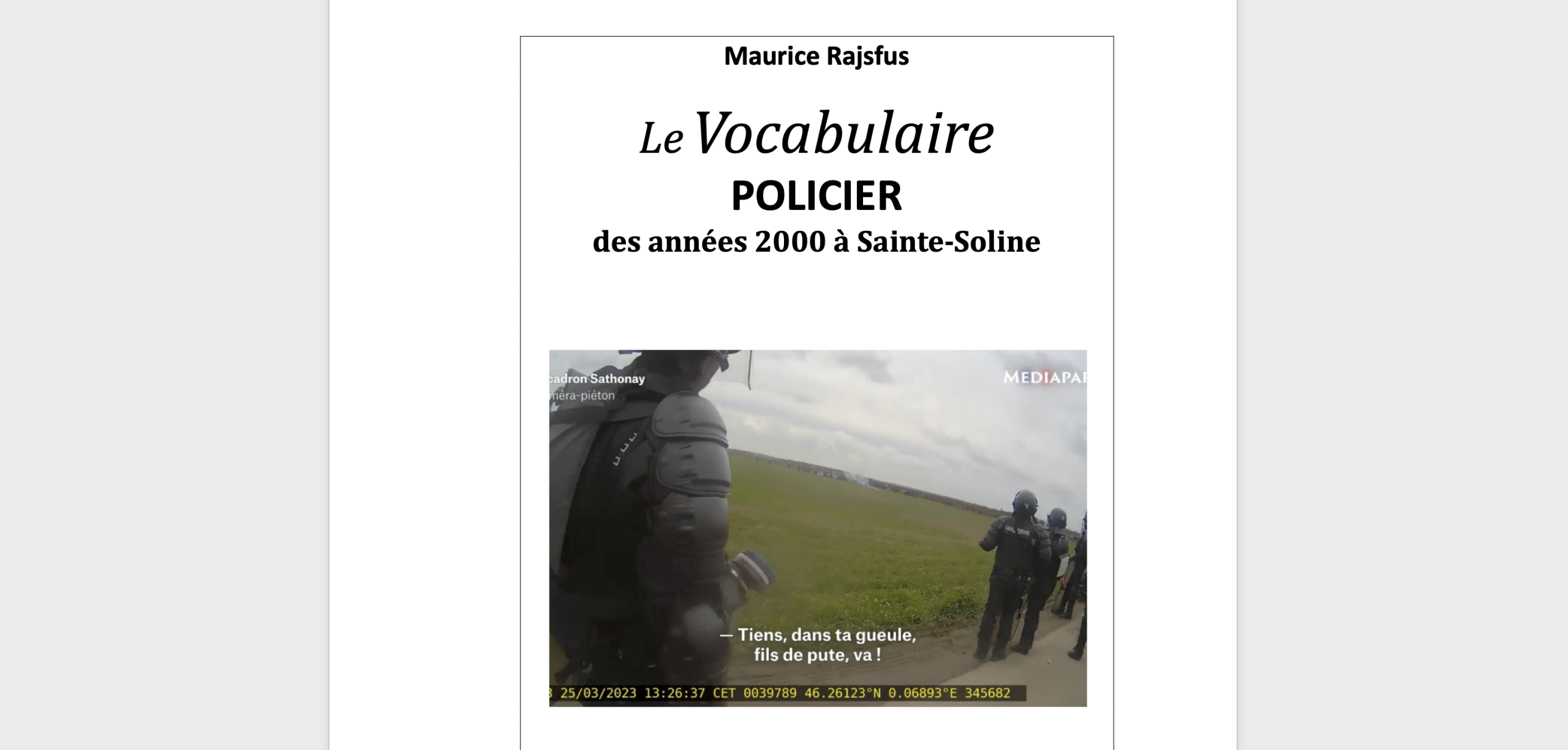 le vocabulaire policier