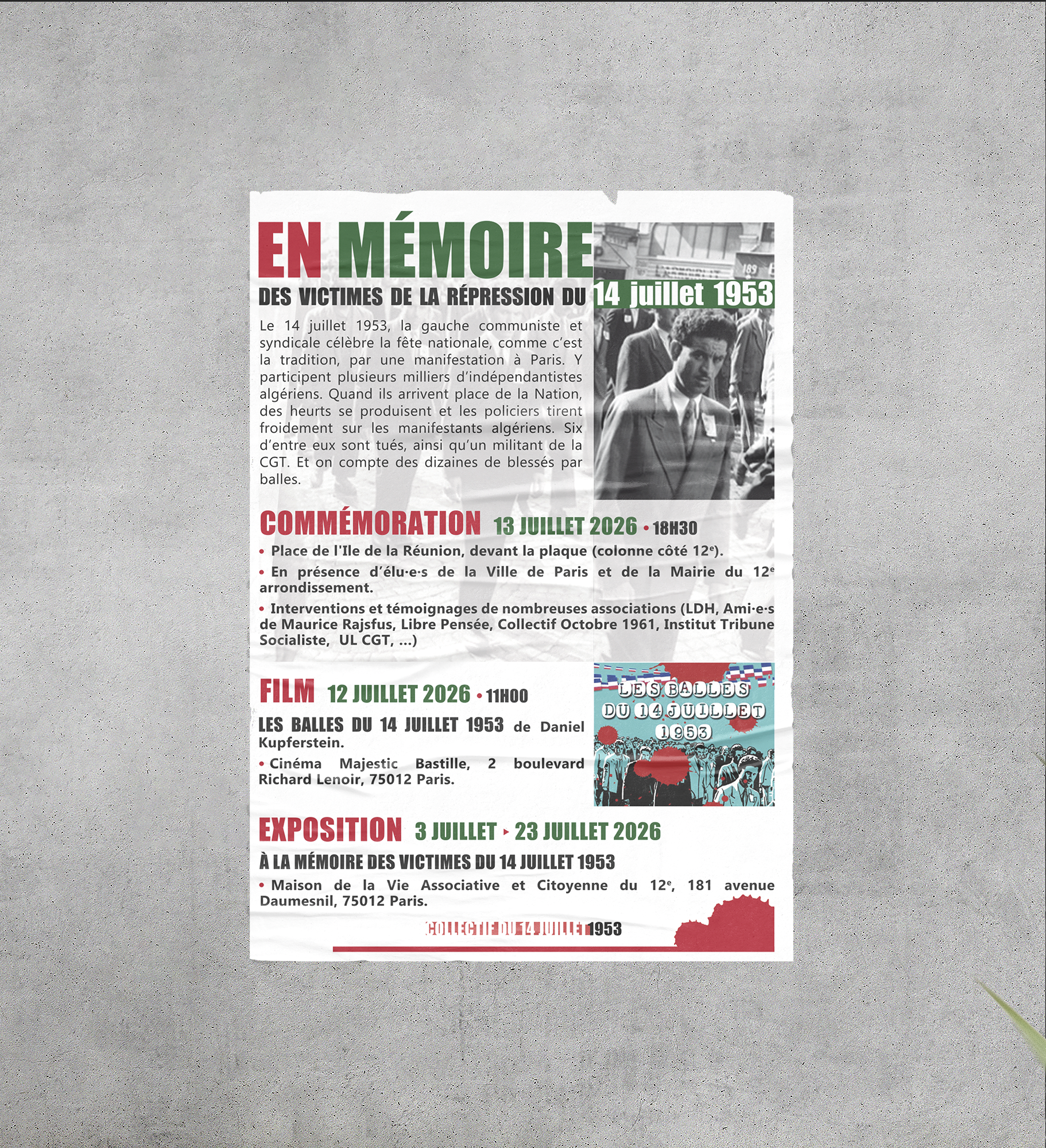 Crime d’Etat du 14 juillet 1953, à Paris